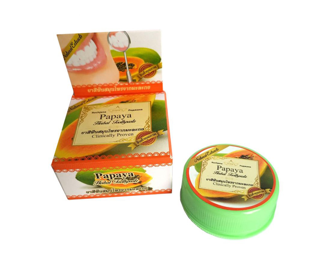 Купить Тайскую зубную пасту со вкусом Папайи в Москве Papaya Toothpaste Rochjana