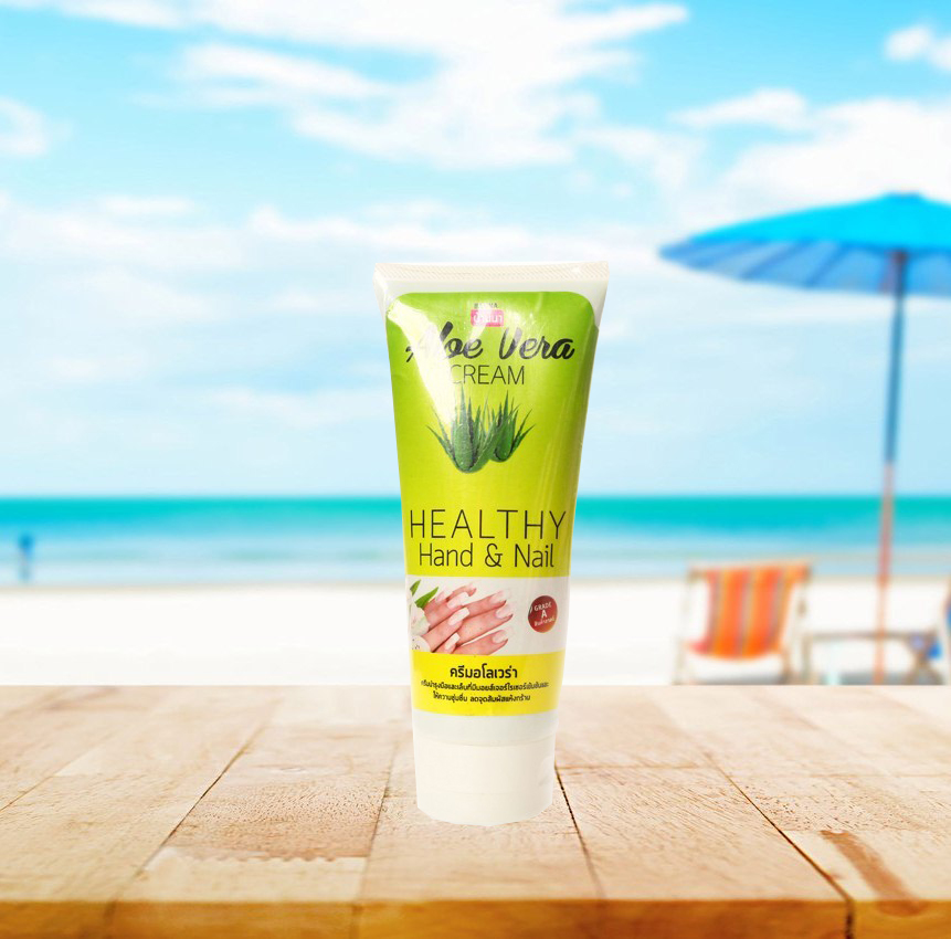 Натуральный крем для рук и ногтей из Тайланда с Алоэ Вера Banna Aloe Vera Cream Healthy Hand & Nail купить в Москве и Московской области.