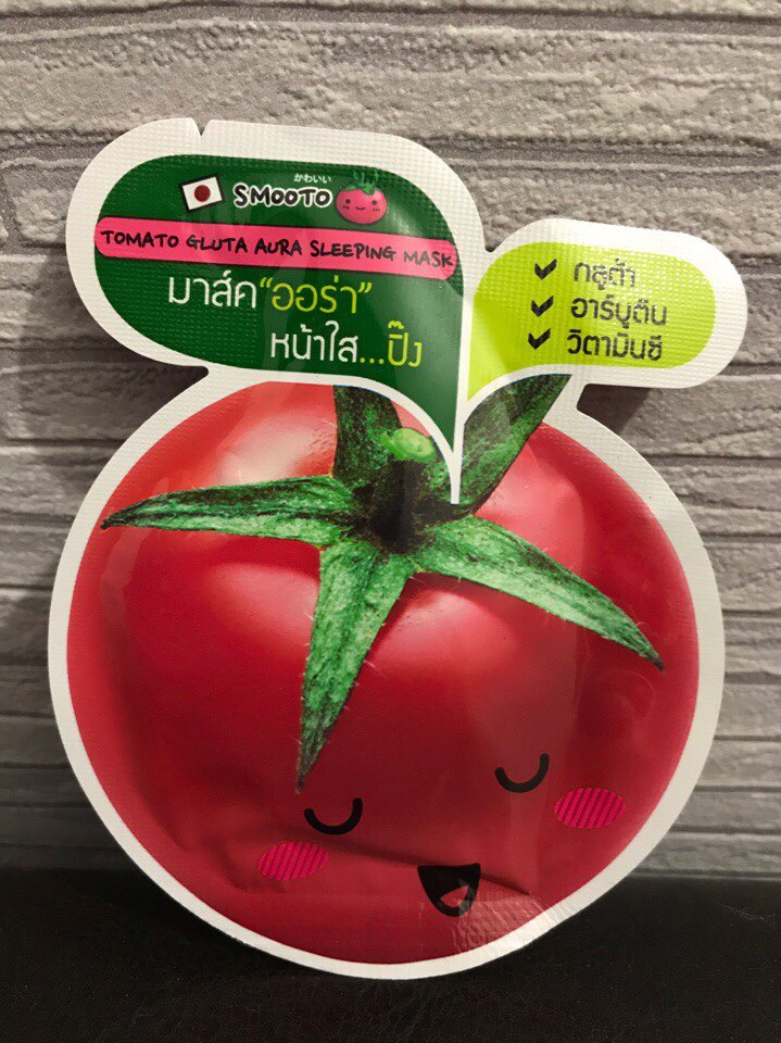 Тайская Томатная ночная несмываемая восстанавливающая маска Smooto Tomato Gluta A-ha sleeping mask 10 мл. ТАЙЛАНД